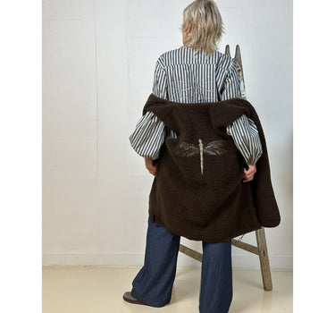 Gaspar Express Duffy Long Waistcoat Vest Brown