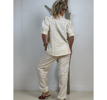 Gaspar Express Fiji Broderie Anglaise Bukser Off white