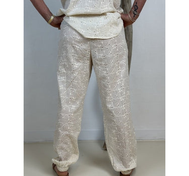 Gaspar Express Fiji Broderie Anglaise Bukser Off white