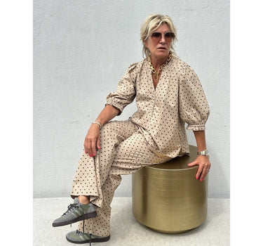 Gaspar Express Honolulu Dot Pants Bukser Sand
