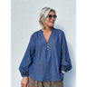 Gaspar Express Læsø V-Neck Denim Skjorte Blue