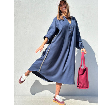 Gaspar Express Love Tencel Dress Kjole Dark Blue