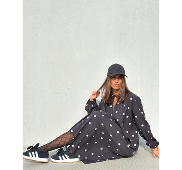 Gaspar Express Luna Big Dot Kjole Black