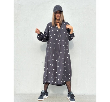 Gaspar Express Luna Big Dot Kjole Black