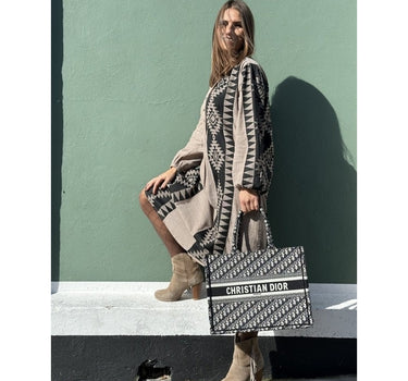 Gaspar Express Luna Jacquard Dress Kjole Dark Sand