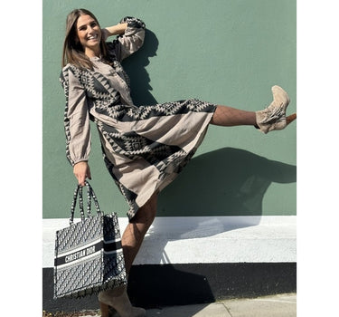 Gaspar Express Luna Jacquard Dress Kjole Dark Sand