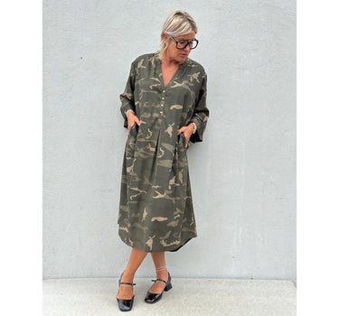 Gaspar Express Mumbai Camo Dress Kjole Dark Green