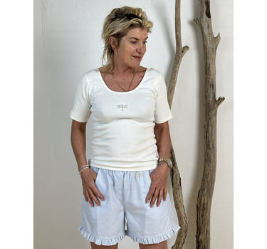 Gaspar Express Osaka Rib T-Shirt Top White