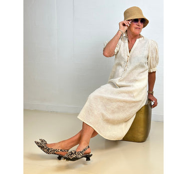 Gaspar Express Tunø Broderi Anglaise Dress Kjole Off white
