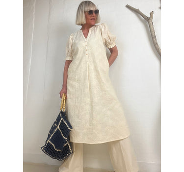 Gaspar Express Tunø Broderi Anglaise Dress Kjole Off white