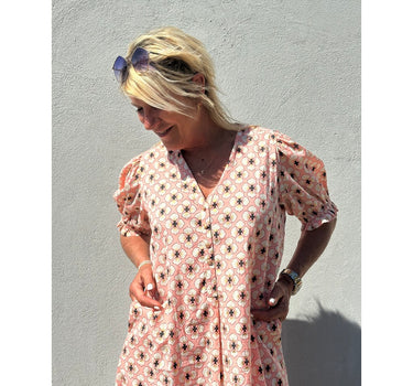 Gaspar Express Tunø Flower Dress Kjole Rose