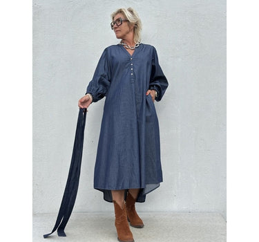 Gaspar Express Tunø LS Denim Dress Kjole Blue
