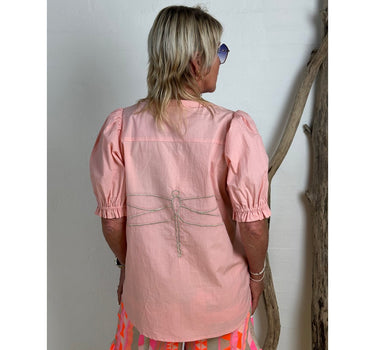 Gaspar Express Tunø SS Blouse Skjorte Rose