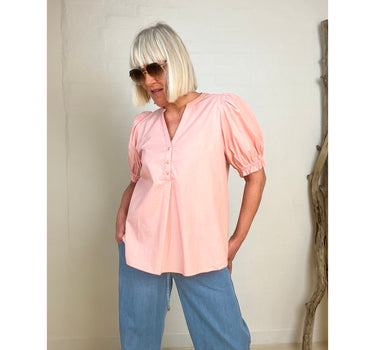 Gaspar Express Tunø SS Blouse Skjorte Rose
