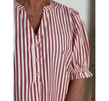 Gaspar Express Tunø SS Stripe Skjorte Red