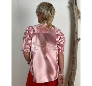 Gaspar Express Tunø SS Stripe Skjorte Red