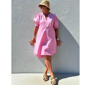 Gaspar Express Tunø Short Stripe Dress Kjole Pink