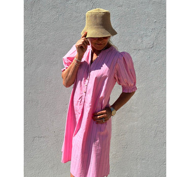Gaspar Express Tunø Short Stripe Dress Kjole Pink