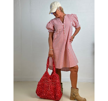Gaspar Express Tunø Short Stripe Dress Kjole Red